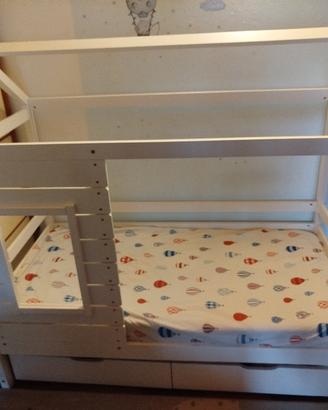Letto bambini a casetta+materasso 160x80