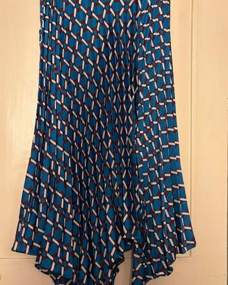 Gonna Zara Queen Rania blu con stampa geometrica