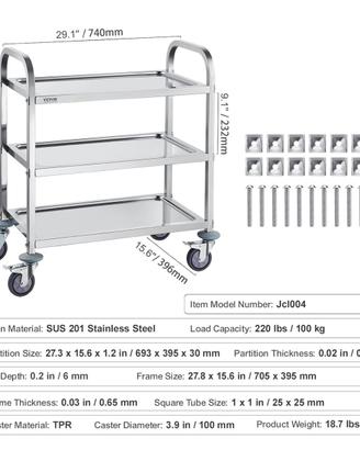 Carrello acciaio inox (nuovo)