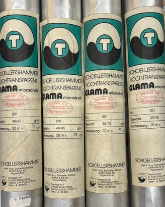 Rotoli carta lucida trasparente vintage