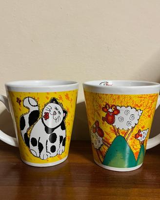 Set 2 mug tazze pecora e gatto