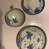 Servizio da tè 12 Wallendorf porcellana blu e oro