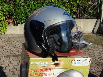 Casco Moto Jet B-Square Argento Taglia S Visiera