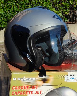 Casco Moto Jet B-Square Argento Taglia S Visiera
