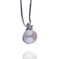 Collana con pendente con perla e diamante

