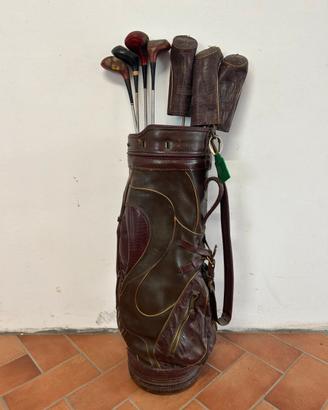 Sacca da golf SPALDING vintage con mazze