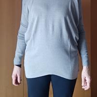 Maglia donna lunga grigia Moda Milano