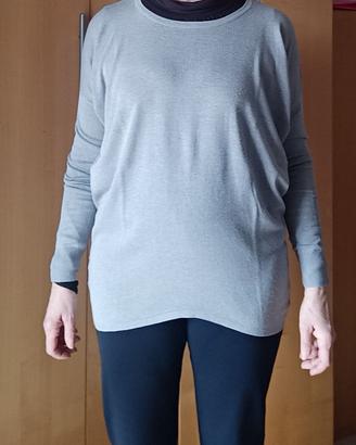 Maglia donna lunga grigia Moda Milano