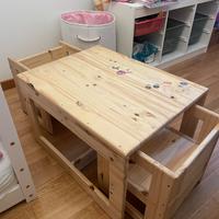 Tavolo bimbi + 2 sedie a scomparsa