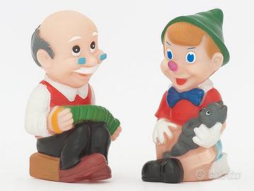 Pupazzi in gomma Pinocchio e Geppetto