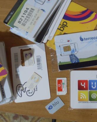 sim collezionismo Blu, Bip, Noverca, omnitel, 4u