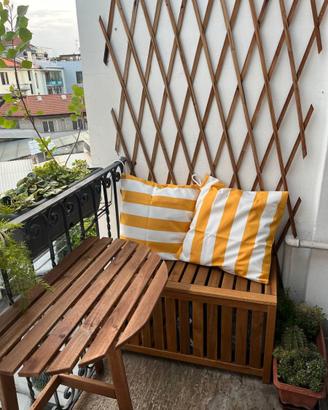 Panca contenitore da balcone