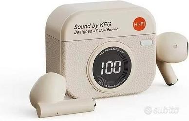 Cuffie Retro Q86, Bluetooth 5.4, BIANCO