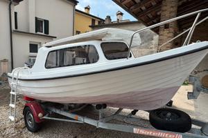 Barca pilotina + carrello rimorchio per trasporto