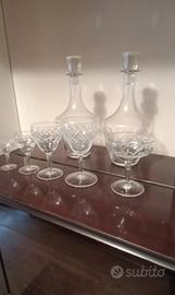 Servizio di calici in cristallo italiano vintage.