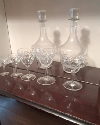 Servizio di calici in cristallo italiano vintage.