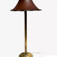 Lampada vintage cuoio e ottone