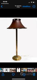 Lampada vintage cuoio e ottone