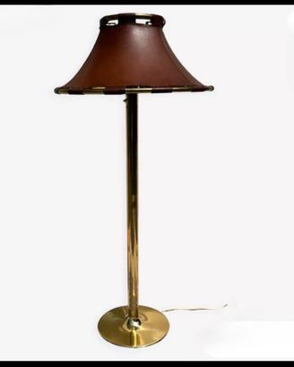 Lampada vintage cuoio e ottone