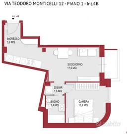 Parioli - bilocale con balcone ristrutturato