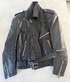 Giubbotto Vera Pelle Chiodo Nero 50 Uomo Biker