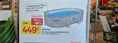  piscina ovale 4,88m x 3,05m h 1,07m con accessori