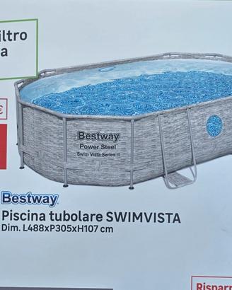  piscina ovale 4,88m x 3,05m h 1,07m con accessori