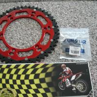 Kit catena corona pignone trasmissione enduro New