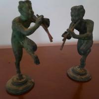 coppia di soprammobili fauni vintage stile antico