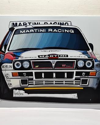 Poster Targa Lancia Delta HF in metallo 30x20cm 