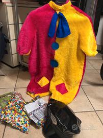 Costume carnevale da pagliaccio 4/5anni+coriandoli