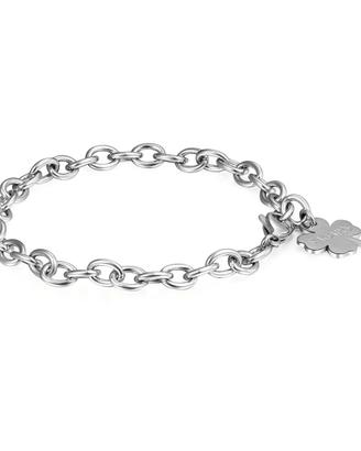 Bracciale d'acciaio nuovo con quadrifoglio S'agapõ