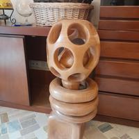 Scenografica scultura in legno tornito - h 82cm -