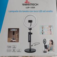 lampada da tavolo con luce led ad anello 