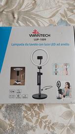 lampada da tavolo con luce led ad anello 