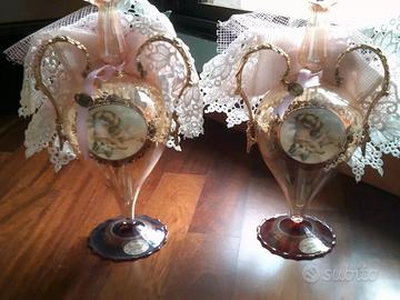 Rare 2 Ampolle in vetro soffiato De Luca Gioielli