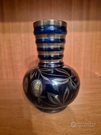 Vaso blu in vetro 