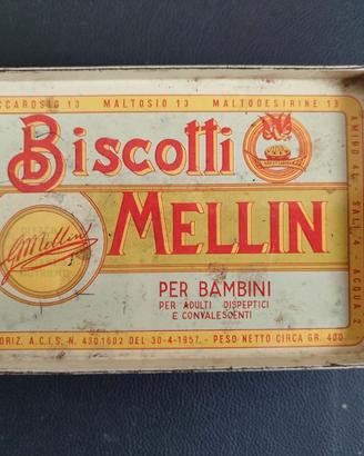 Scatola biscotti Mellin anni 50