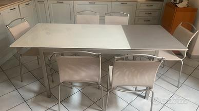 Tavolo Calligaris allungabile vetro bianco 130/190