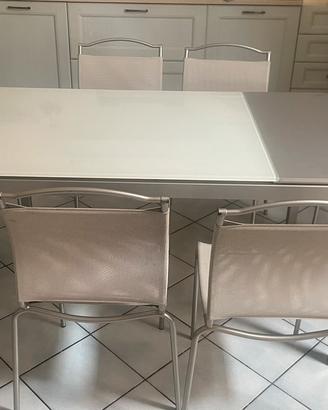 Tavolo Calligaris allungabile vetro bianco 130/190