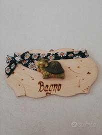 Targa in legno per la stanza da Bagno