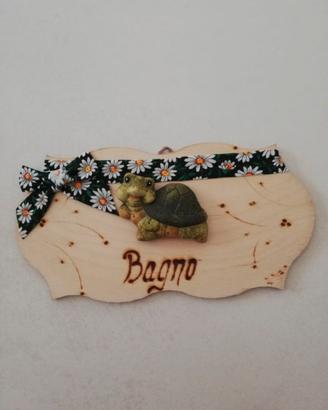 Targa in legno per la stanza da Bagno