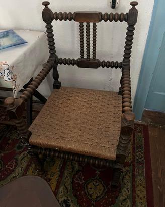 set 2 sedie e 1 divanetto stile Bobbin