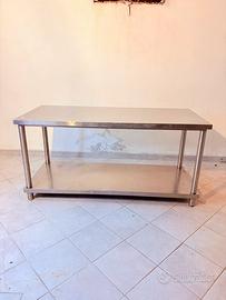 Bancone in acciaio 160x70x80 cm