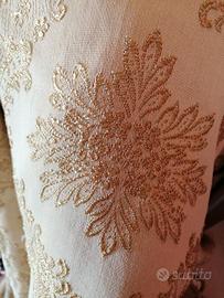 2 pezzi tessuto damascato oro Vintage scampoli 