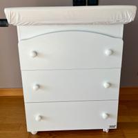 Cassettiera fasciatoio Erbesi con coprifasciatoio