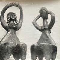 Trittico poltrone e divano in legno