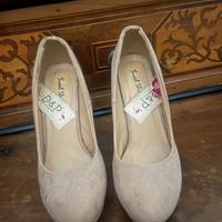 Sandalo Decollete scamosciato ross cipria alta