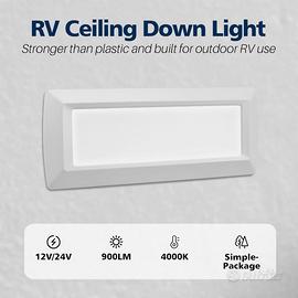 Plafoniera LED 12V 900LM Alluminio Camper/Furgone