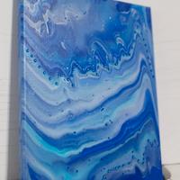 quadro astratto moderno "Onde d'azzurro